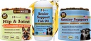 Natural Dog Company Senior Dog Bundle – Omega 3 Fish Oil 16oz + Senior Wellness Chews 90ct + Hip & Joint Chews 90ct – tugiliigesed, aju, süda, silmad, nahk ja mobiilsus Omega-3s, Lion's Mane & G
