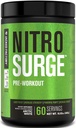 Jacked Factory NITROSURGE Pre Workout Supplement - lõputu energia, kiire tugevus kasu, selge fookus, intensiivsed pumbad - NO Booster & Powerful Preworkout Energy Powder - 60 Servings, Arctic White