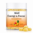 Energia ja fookus Gummies | 100mg looduslik kofeiin + L-Theanine + Vitamiin B6 & B12 + CoQ10 | Nootroopne kognitiivne aju jõudlus täiendada | Ei ole krahhi ega Jitters