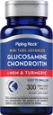 Piping Rock Glükosamiin Chondroitin MSM ja kurkum | 300 tabletti | Naiste ja meeste toidulisand | Mitte-GMO, Gluteenivaba