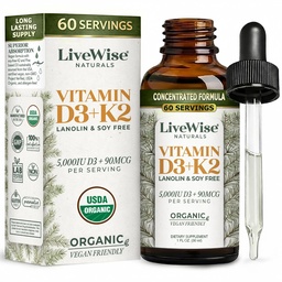 Vegan D3 K2 Vitamiin 5000 RÜ, 90 MCG (MK-7) tilgad - 60 serveerimist, ultrakontsentreeritud formuleerimist ja kiiret imendumist - täpne mikrodoosi pihusti kognitiivse ja immuunsuse toetamiseks