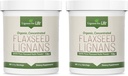 Lignans for Life - Natural Bulk Ground Flaxseed Powder - Omega 3 & 6 Fatty Acids Filled High Fiber Antioxidants - Support Healthy Heart & Hair, Healthy Immune System - 60 Servings 80mg per tab, 2 Pack