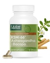 Ashwagandha Supplements for Women & Men - KSM-66® with Bacopa & Milk Thistle, 60 Vegan Capsules - Stress Relief, Mood, Cortisol Support, Extra Strength Ashwagandha Capsules