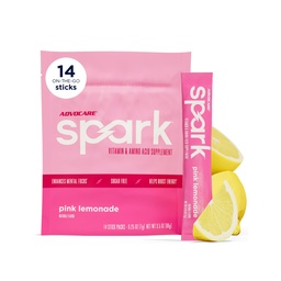 AdvoCare Spark Vitamiin & Aminohape Supplement - Focus & Energy Drink Pulber Segu Vitamiin A, B-6, C & E - Sisaldab ka L-karnitiini & L-türosiini - Roosa Lemonaadi, 14 Stick Packs