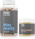 Puhtalt meestele Jää valmis Fiber Supplement (120 Count) + Bum Balm Toores Lotion meestele