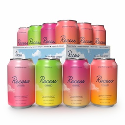 Recess Mood Magneesium & Adaptogen Drink, Lõõgastav Jook, 12 Ounce (Variety Pack, 12 Pack)