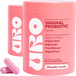 O Positiv URO Vaginaalsed probiootikumid naistele pH tasakaal prebiootikumidega ja Lactobacillus probiootiline segu - Vaginaalne tervise täiendus - tervisliku vaginaalse lõhna ja vaginaalse floora edendamine, 60 loend (pakk 2)