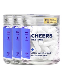 Cheers Restore | Täiendus koos DHM + L-Cysteine | Tunne end paremini pärast joomist ja toetada oma maksa | 36 annust | Dihüdromüritsiin, tsüsteiin, okkaline pirn, B-vitamiinid, ingver