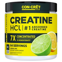 CON-CRET Creatine HCl Powder | Lihas-, Kognitiivne, Cellular Energy Support | No Bloating or Cramps | USA Made & NSF Certified | Sidrunlubi (64 Serving)