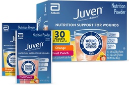 Juven Therapeutic Nutrition Joogipulber, sealhulgas kollageenpeptiidid, aminohapped ja HMB haavade paranemise toetamiseks, sordipakett: oranž ja puuviljapunn, 30 paketti