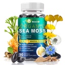 BEWORD Organic Sea Moss Softgels, 90 Capsules - with Irish Sea Moss, Vitamin C,D3, Black Seed Oil, Ashwagandha, Turmeric, Bladderwrack, Burdock, Rhodiola Rosea - Immune, Skin & Energy Support, 1 Pack