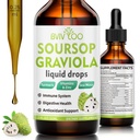 Soursop Graviola Vedelad tilgad - 2000mg Pure Soursop Extract segatud 300mg Sea Moss & 100mg Elderberry - Powerful Cell Support, Antioksüdant-Rich, Immune-Boosting - 2 Fl Oz (60ml) Pudel