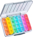 Daviky Weekly Pill Korraldaja 4 korda päevas, Niiskus-Proof Pill Box 7 päeva, Daily Pill Case Meditsiin Korraldaja Box Lihtne kanda, Travel Pill Korraldaja 28 Koostistes hoida vitamiine ja ravimeid