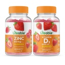Elujõuline tsink 50mg + D-vitamiin 5000 IU, Gummies Bundle - suurepärane maitse, vitamiinilisand, Gluteenivaba, GMO-vaba, närimiskumm