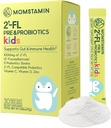 MOMSTAMIN 2'-FL HMO prebiootikumid ja probiootikumid lastele, 1000mg inimese piima oligosahhariid 2'-FL pulber, patenteeritud 11 tüved, tervislik soolestiku mikrobioom, immuun- ja seedetrakti lisand, IBS Relief - 30 pulka