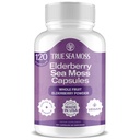 TrueSeaMoss Iiri mere sammalkapslid - 120 Elderberry kapslit (1600mg) - Prebiootiline supertoit - Boosts Immuun- ja seedesüsteem - tervislik nahk, Keto Detox, Gut, ühine tugi