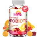 Probiootilised Gummies Sugar Free - 3 miljardit CFU Vähendage gaasi, Bloating - Probiootikumid naistele, lastele ja meestele Probiootikumid - Bacillus Coagulans - Natural, Vegan, Taimetoitlane, Kosher, Halal - 90 Gummy probiootikumid
