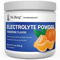 Dr Berg Zero Sugar Hüdreerimine Keto elektrolüütpulber - täiustatud w / 1000 mg kaaliumi ja reaalset roosat Himaalaja soola (MITTE lauasool) - Tangeriini maitse hüdratatsioonijoogi segu täiendus - 50 serveerimist