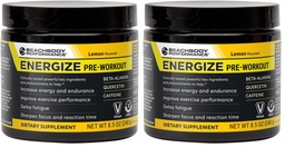 BODi Energize Pre Workout Powder - Beta-Alanine, Quercetin & Low-Dose Caffeine Formula for Enhanced Energy & Focus, Increase Energy & Endurance Supplement, Lemon Flavored, 40 Servings (Pack of 2)