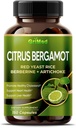 Citrus Bergamot 50: 1 Ekstrakt 20 400mg koos punase pärmi riisi, küüslaugu, artišokiga tervisliku kolesterooli, südame tervise jaoks - valmistatud USAs (150 loend (1. pakk))