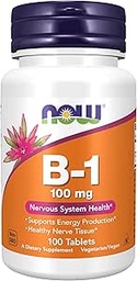 NOW Foods Vitamiin B-1 (tiamiin) 100mg, 100 tabletti (pakk 2)