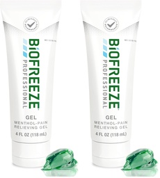 Biofreeze Professional Strength Pain Relief Gel, Arthritis Pain Reliver, Knee & Lower Back Pain Relief, Sore Muscle Relief, Neck Pain Relief, FSA Eligible, 4 FL OZ Menthol Gel (Pack of 2)