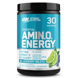 Optimum Nutrition Amino Energy - Pre Treening rohelise tee, BCAA, Aminohapped, Keto Sõbralik, Rohelise Kohvi ekstrakt, energiapulber - Mustika Mojito, 30 Servings (pakendamine võib varieeruda)
