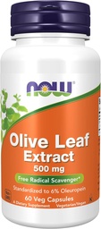 NOW Foods Supplements , Olive Leaf Extract 500 mg , Free Radical Scavenger * , 60 Veg kapslid