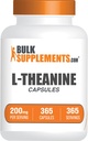 BulkSupplements.com L-Theanine kapslid - L-Theanine 200mg, Aminohappe lisand - Gluteenivaba, 1 kapsel serveerimise kohta, 365 loend (pakk 1)