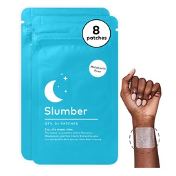 The Good Patch Slumber Sleep Patch Support, Melatonin Free, Sustained Release, Natural Patch with L-Theanine, Magnesium, Tart Cherry Extract, Plant Powered Wearable Wellness (8 Total Patches)