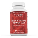BRAINMD Dr Amen Brain & Memory Power MAX - 120 Capsules - Nootropic Supplement with Ginkgo Biloba Extract & Huperzine A - 30 Servings