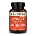 Dr Mercola vitamiinid ADK, 30 serveerimist (30 kapslit), toidulisandit, 5000 IU A-vitamiini ja D-vitamiini, 180 mcg K2-vitamiini, toetab immuunsüsteemi tervist, mitte GMO-d