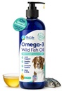 Vedel kalaõli Omega 3, 6 ja 9 rasvhapetega koertele, Islandilt püütud looduslikud, naha- ja karvalisandid, sügelev nahk, allergiad, aju ja südame tervis, rikas EPA + DHA - 16 oz