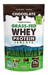 Opportuniteas Grass Fed Chocolate Whey Protein Isolaatpulber - 20 g valgupulber ilma kunstlike magusaineteta, hormoonivabad õnnelikud lehmad, Non GMO - 1lb