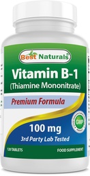 Best Naturals Vitamin B1 as Thiamine Mononitrate 100 mg 120 Tablets (120 Count (Pack of 1))