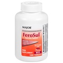 Major FeroSul - raudsulfaat 325 mg tabletid - Raualisand naistele ja meestele - spetsiaalselt kaetud kergesti neelatavad tabletid - punane - 1000 loend
