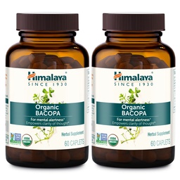 Himalaya Bacopa Monnieri Nootroopne taimsete toidulisand, vaimne häire, toetab rahu, mälu, tunnetus, USDA orgaaniline, mitte-GMO, 750 mg, 60 taimepõhist kapslit, 2 Pack, 120 päeva pakkumine