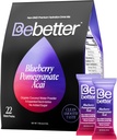 BeBetter Organic Electrolytes Powder Packets | Electrolyte Drink Mix | Organic Coconut Water | No Artificial Maitsed | Sugar Free Hydration Packets | Non-GMO | 22 Sticks (Blueberry, Granate, ACAI)