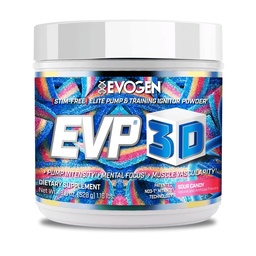 Evogen EVP 3D - Stim Free Pre Workout Powder for Men & Women | Sugar Free Non Stim Preworkout with Beta Alanine and Creatine for Energy & Pump | Sour Candy | 40 Servings