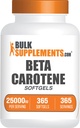 BulkSupplements.com Beeta-karoteen 25000 IU Softgels - A-vitamiini täiendus, beeta-karoteenilisandid - silmatoe jaoks, gluteenivaba, 1 softgel per Serving, 365 loend (pakk 1)