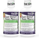 Vital Earth Minerals Super Tugevus Humic Minerals 2-Pack - Fulvic Acid Supplement koos 70 + Trace Minerals, Elektrolüüdid Detox & Seedimine, 32 Oz Ea + 1 Oz Cup