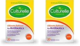 Culturelle Probiotics Ultimate Balance Probiotic with Antibiotics-Probiotic Capsules Help Restore Good Bacteria Lost During Antibiotic Use & Contribute to A Healthy Immune System,20Count(Pack of 2)