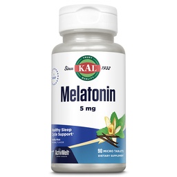 KAL Melatonin 5mg Sleep Aid, Melatonin Supplement Supports Calming Relaxation and a Healthy Sleep Cycle, Fast Dissolving ActivMelts, Natural Vanilla Mint Flavor, Vegetarian, 90 Serv, 90 Micro Tablets