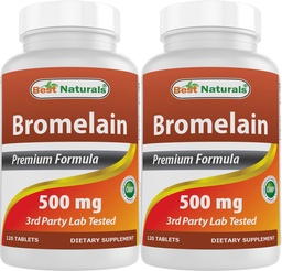 Parimad looduslikud Bromelain 500mg 120 tabletti (120 arvu (2 pakendis))