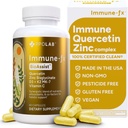 Immune-fxTM Advanced Chelated Tsink Ionofoori Immune Support & Allergy Health Supplement, Quercetin 500mg, Antioksüdant C-vitamiin, D3, K2 MK7, soodustab DNA-d, südant, kopsu, Sinus Health, 60 Vegan Kapslit
