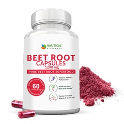 Beet Root Capsules - 1200mg Per Serving - 60 Beet Root Powder Capsules - Beetroot Powder Supports Blood Pressure, Athletic Performance, Digestive, Immune System (Pure, Non-GMO & Gluten Free