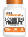 BulkSupplements.com L-Carnitine Fumarate Capsules - Carnitine Supplement, Nutritional Supplement - Gluten Free, 4 Capsules per Serving (1000mg), 240 Count (Pack of 1)