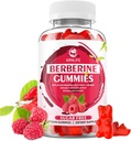 Berberine Gummies koos Ceylon Cinnamon 1500mg kõrge potentsi Berberine HCL täiendus immuunsüsteemi ja ainevahetuse toetamine, suhkruvaba, Vaarika Maitse - 60 Count