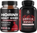 Bundle of Horny Goat Weed meeste parandamiseks - ekstra tugevus Horny Goat Weed meestele ja ekstra tugevus Testosterooni Booster meestele - looduslik testosterooni täiendus