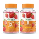 Elujõuline D-vitamiin 5000 IU + B kompleks, Gummies Bundle - suurepärane maitse, vitamiinilisand, Gluteenivaba, GMO-vaba, närimiskumm